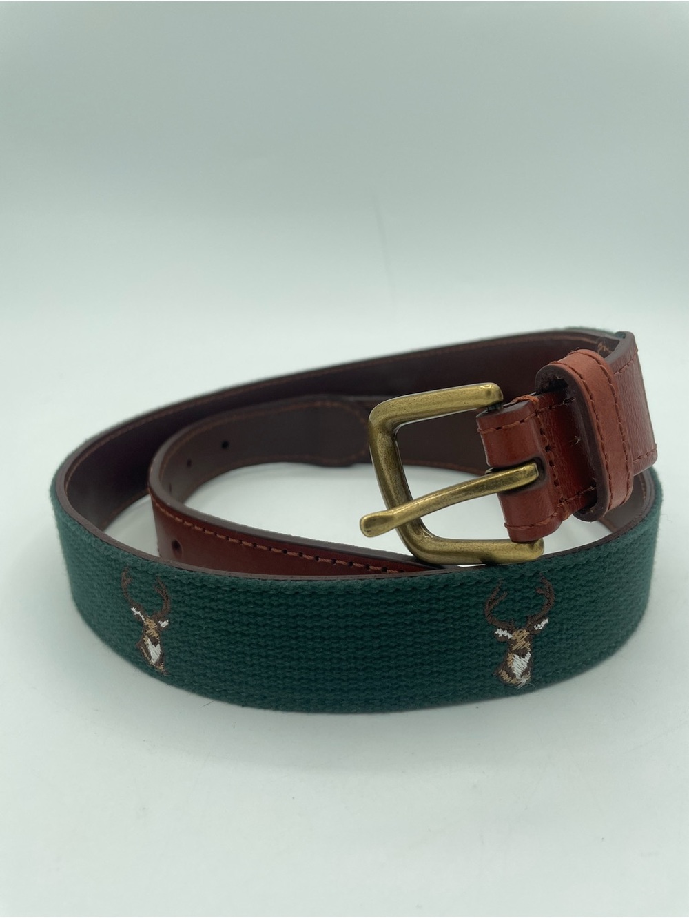 J. Crew Canvas and Leather Stag Head Men’s Size 34